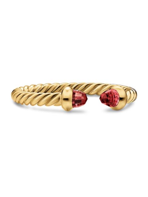 DAVID YURMAN Women's Micro Cablespira Flex Open Ring in 18K Yellow Gold - Rhodolite Garnet