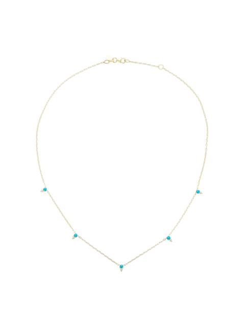 Devere 14K Gold Turquoise And Diamond Necklace blue