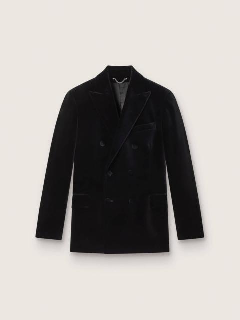 Golden Goose Men’s double-breasted blazer in black velvet with black satin lapels