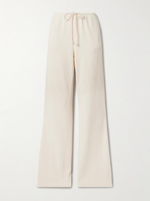 The Elder Statesman Cotton And Cashmere-blend Wide-leg Pants