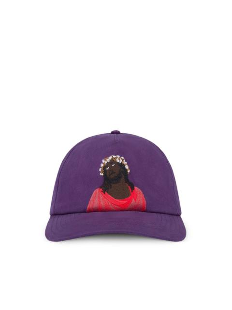 DENIM TEARS Black Jesus embroidered cap