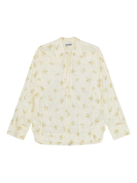 GANNI floral-print blouse