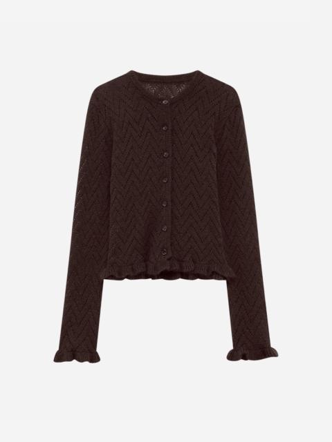MSGM Mohair blend cardigan with micro ruffles