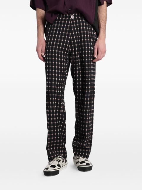 UNDERCOVER check-pattern logo-patch trousers