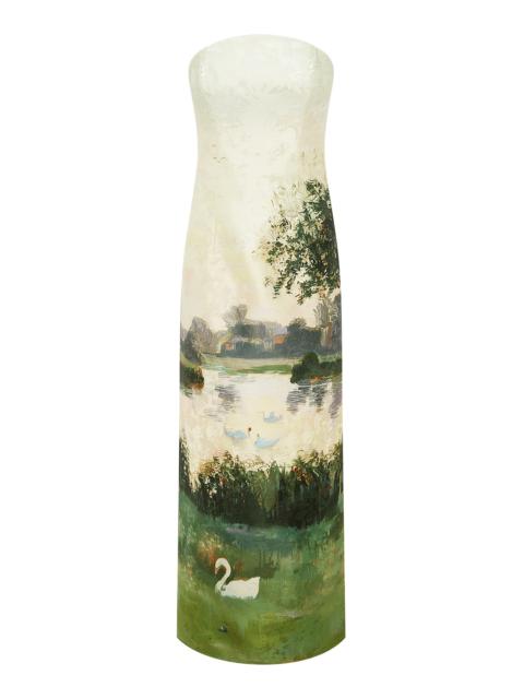 LEO LIN Ava Jacquard Bustier Maxi Dress print