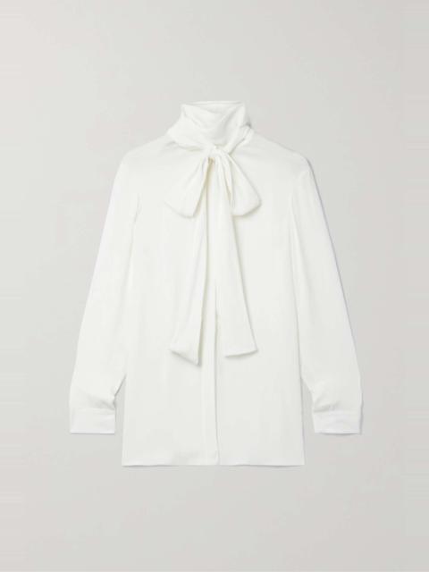 KHAITE Tash pussy-bow silk-chiffon blouse