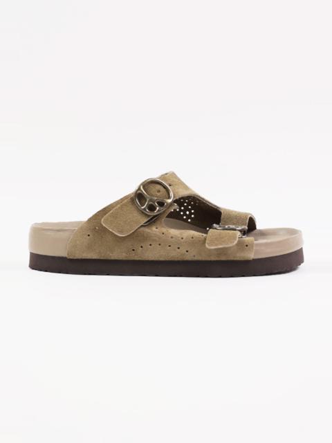 NEEDLES Suede Leather Double Strap Sandal - Taupe