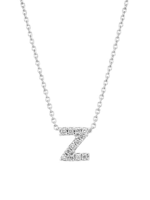 ROBERTO COIN Women's Tiny Treasures 0.08 TCW Diamond & 18K White Gold Initial Necklace - Initial Z