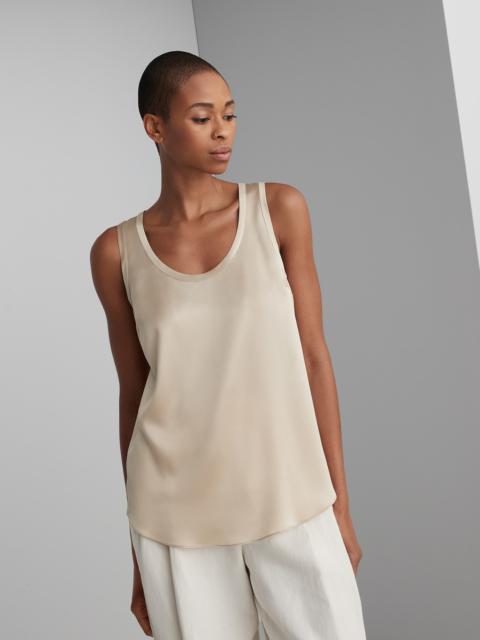 Brunello Cucinelli Stretch silk satin reversible top