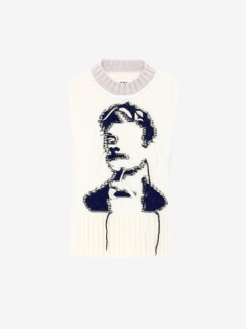 MM6 Maison Margiela Reversed intarsia sleeveless sweater