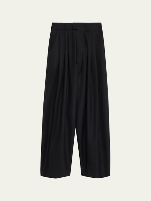 WILLY CHAVARRIA Men's Pleated Wide-Leg Trousers