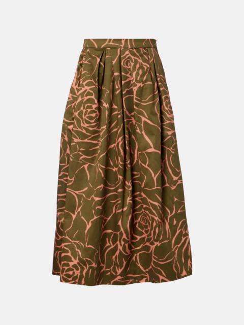 Dries Van Noten Floral cotton midi skirt