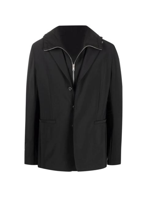 single-breasted layered blazer