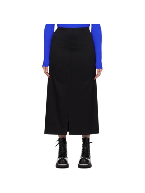 Black Vented Maxi Skirt