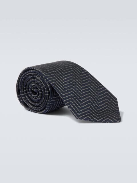 GIORGIO ARMANI Chevron silk twill jacquard tie