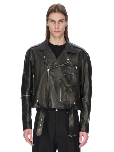 Rick Owens belted leather jacket