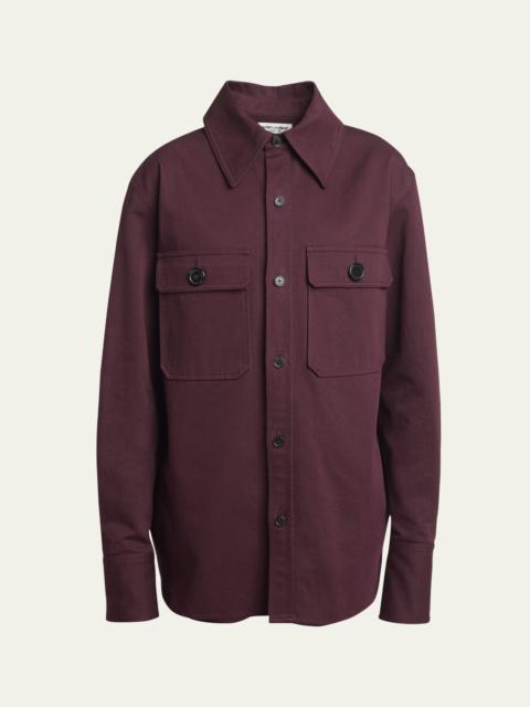 Button Down Two-Pocket Cotton Drill Shirt