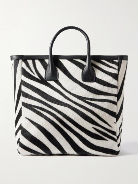 NILI LOTAN Freddie Leather-trimmed Zebra-print Calf Hair Tote