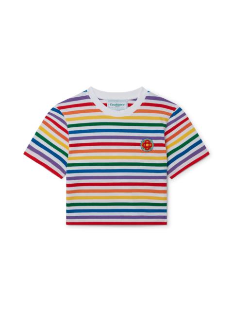 CASABLANCA Rainbow Stripe Cropped T-Shirt