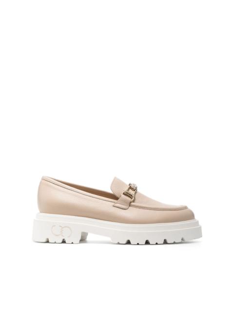 CASADEI logo-engraved hardware leather mocassins
