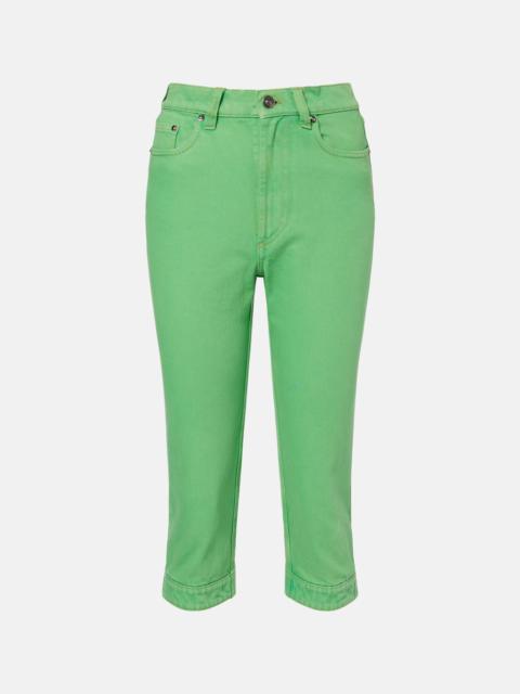 VERSACE High-rise capri jeans