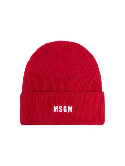 MSGM logo-embroidered beanie