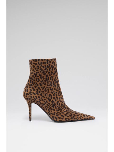 Amina Muaddi BARBARA BOOTIE 90 LEOPARD PRINTED SUEDE