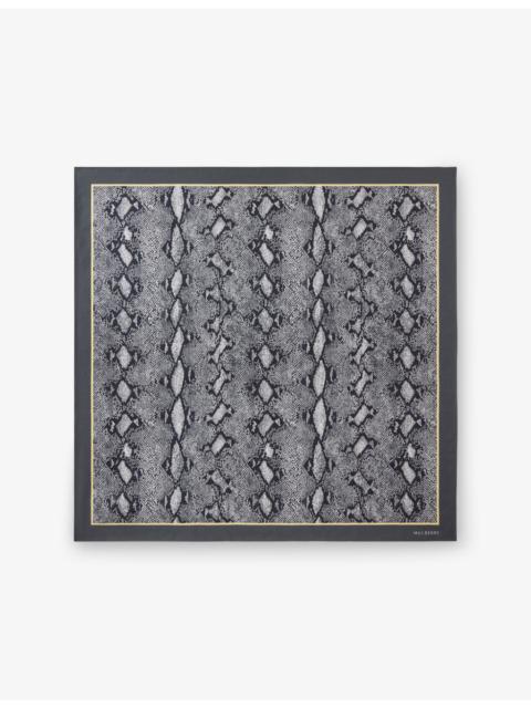 Mulberry Snakeskin Square Printed Silk Scarf