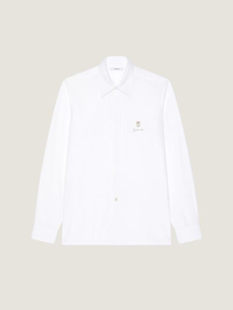 Givenchy SLIM FIT SHIRT IN COTTON WITH PEARL EMBROIDERY