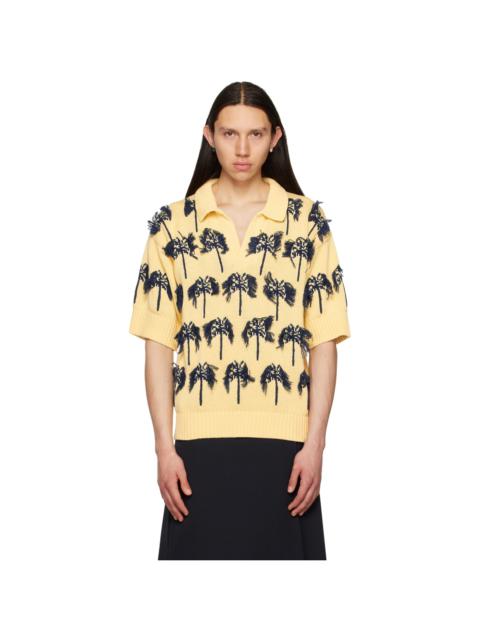 Jil Sander Yellow Jacquard Polo