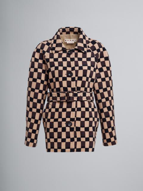 Marni ICONIC DAMIER PRINT WOOL FELT JACKET