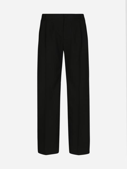 Tailored wool pants with darts