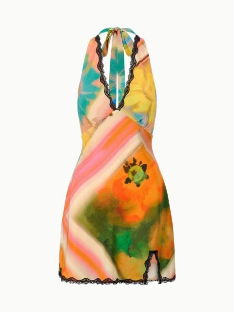 STAUD STAUD LUCCA MINI DRESS SUPERBLOOM SCARF