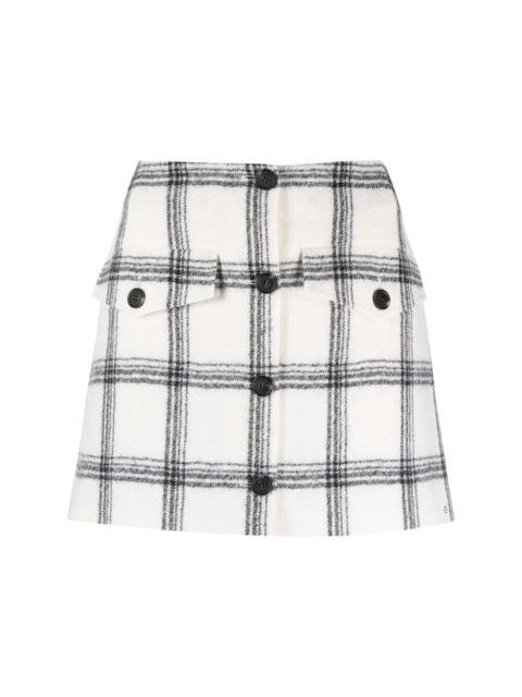Sportmax check-pattern virgin-wool miniskirt