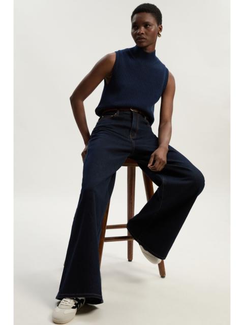 KAREN MILLEN Stretch Denim Wide Leg Jean