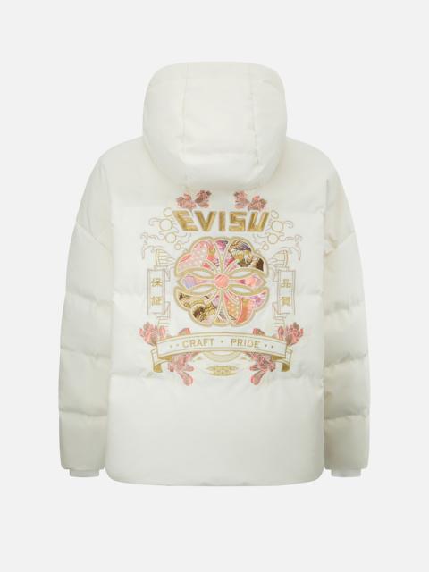 EVISU JAPANESE PATTERN KAMON EMBROIDERY DOWN JACKET