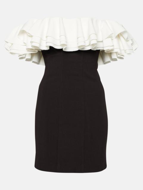 STAUD Kiara off-shoulder ruffled minidress