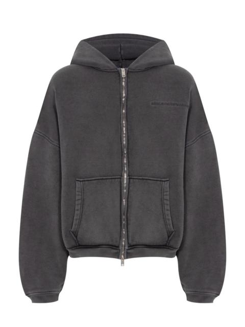 Alexander Wang Oversize Zip-Up Hoodie In Cotton Terry
