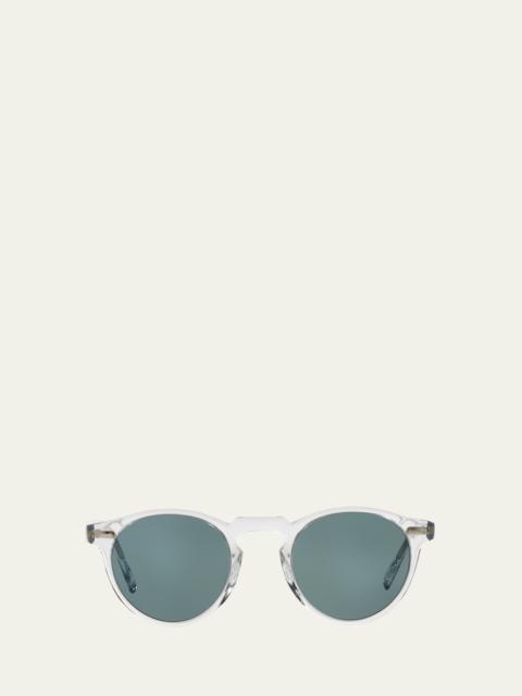 Oliver Peoples Men's Gregory Peck 47 Round Sunglasses