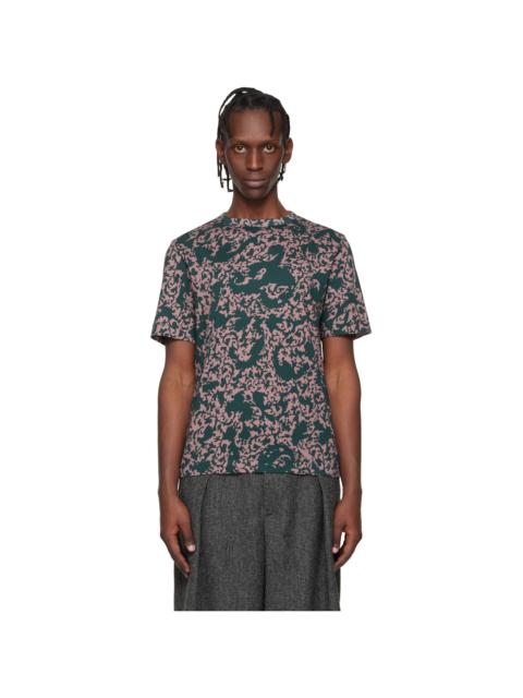 Dries Van Noten Green & Pink Floral T-shirt