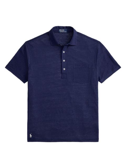 Polo Ralph Lauren Men's Short Sleeve Linen Pique Polo Shirt - Newport Navy