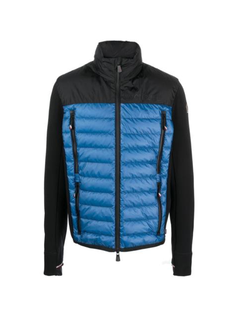 quilted-panel zip-up jacket
