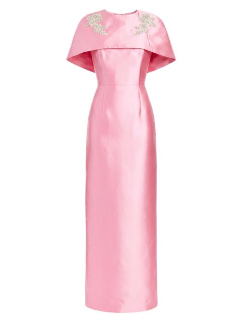 MESTIZA NEW YORK Women's Eve Embellished Convertible-Cape Column Gown - Primrose Pink
