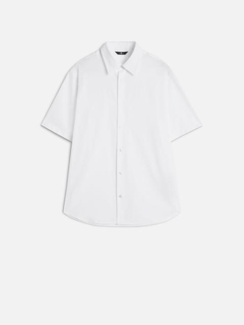 7 For All Mankind Short Sleeve Poplin Shirt in White