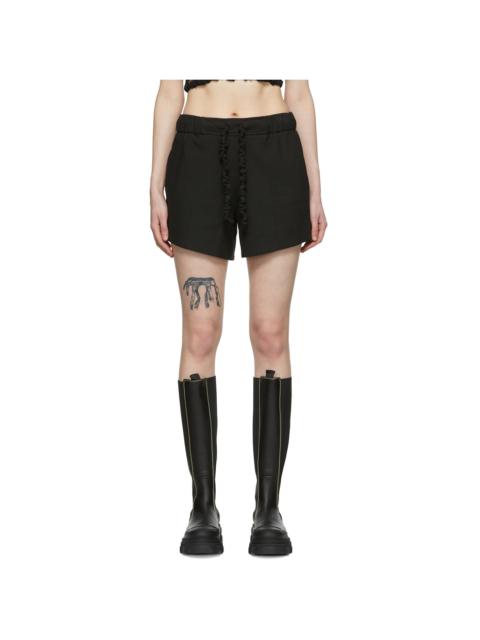 GANNI Black Organic Cotton Shorts