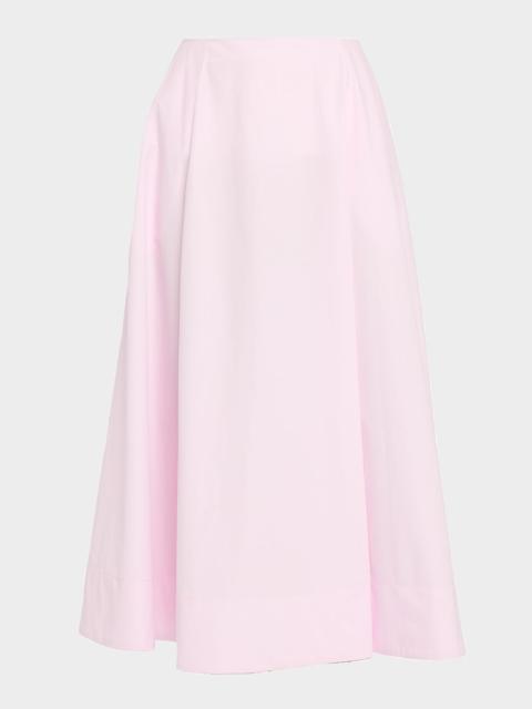 ADAM LIPPES Rene Cotton Poplin A-Line Midi Skirt