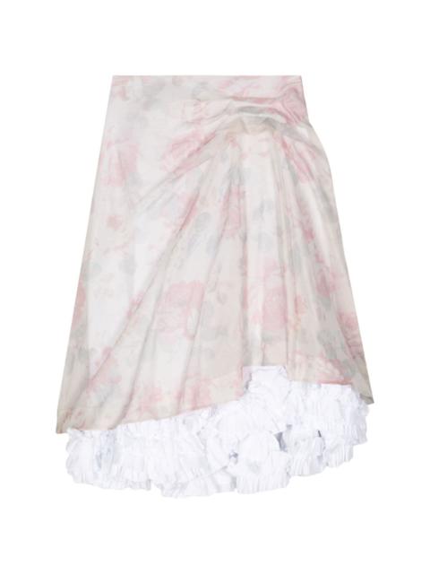 Molly Goddard Jules gathered ruffle-trim skirt