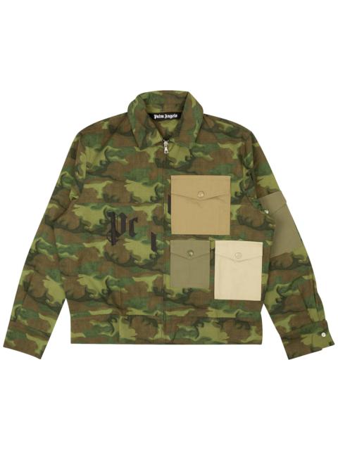 Palm Angels Camouflage Patch Pocket Shirt Jacket 'Military Green'