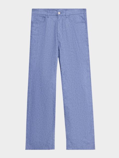 Etro Men's Linen Blend Straight-Leg Jeans