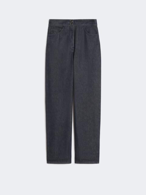 Max Mara Denim-look cotton trousers - MIDNIGHTBLUE